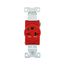 Arrow Hart Single Receptacle, #14-10 Awg 20A, Healthcare, 250V, Red, High-Impact Nylon, 6-20R, 8410RD