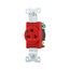 Arrow Hart Single Receptacle, #14-10 Awg 20A, Healthcare, 250V, Red, High-Impact Nylon, 6-20R, 8410RD