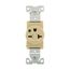 Arrow Hart Single Receptacle, #14-10 Awg 20A, Healthcare, 250V, Ivory, High-Impact Nylon, 6-20R, 8410V