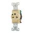 Arrow Hart Single Receptacle, #14-10 Awg 20A, Healthcare, 250V, Ivory, High-Impact Nylon, 6-20R, 8410V