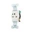 Arrow Hart Single Receptacle, #14-10 Awg 20A, Healthcare, 250V, High-Impact Nylon, 6-20R, 8410W