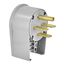 Arrow Hart Angled Plug, #12-4 Awg 30A, Range & Dryer, 250V, Gray, 15-30P, 3-Pole, 4-Wire, 8432AN