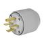 Arrow Hart Auto Grip Plug, #12-4 Awg 30A, Range & Dryer, 250V, Gray, 15-30P, 3-Pole, 4-Wire, 8432N