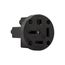 Receptacle, #14 To 10Awg 50A, Panel, 250V, Black, Nema 15-50R, 3-Pole, 4-Wire, 3-Phase, Power, 8450P
