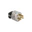 Arrow Hart Safety Grip Straight Blade Plug, #18-12 Awg 20A, 250V, Clear, High-Impact Pvc, 2-Pole, 8466