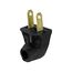 Straight Blade Angled Plug, #18-16 Awg 15A 125V, Black Rubber, 1-15P, 2-Pole, 2-Wire, 84BK-BOX