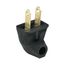 Straight Blade Angled Plug, #18-16 Awg 15A 125V, Black Rubber, 1-15P, 2-Pole, 2-Wire, 84BK-BOX