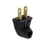 Straight Blade Angled Plug, #18-16 Awg 15A 125V, Black Rubber, 1-15P, 2-Pole, 2-Wire, 84BK-BOX