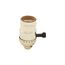Lampholder, Lamp Stem Mounting, Metal Shell Lampholder, Turn Knob, Medium Base, Brass, Al, 250V, 917ABD-BOX