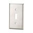 Toggle Wallplate, Stainless Steel, Toggle Cutout, Stainless Steel, Single- Gang, Standard, 93071-BOX1