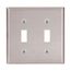 Toggle Wallplate, Stainless Steel, Toggle Cutout, Stainless Steel, 2- Gang, Standard, Ed Box1, 93072-BOX1