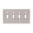 Toggle Wallplate, Stainless Steel, Toggle Cutout, Stainless Steel, 4- Gang, Standard, Ed Box, 93074-BOX