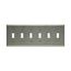 Toggle Wallplate, Stainless Steel, Toggle Cutout, Stainless Steel, 6-Gang, Standard, Ed Box, 93076-BOX