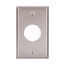 Single Receptacle Wallplate, Stainless Steel, 1.406" Hole Cutout, Stainless Steel, Single-Gang, 93091-BOX