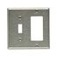 Combination Wallplate, Stainless Steel, Toggle, Decorator Cutout, Stainless Steel, 2-Gang, 93432-BOX