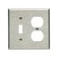 Combo Wallplate, Stainless Steel, Toggle, Duplex Receptacle Cutout, Stainless Steel, 2-Gang, 93532-BOX