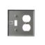 Combo Wallplate, Stainless Steel, Toggle, Duplex Receptacle Cutout, Stainless Steel, 2-Gang, 93532-BOX