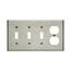 Combo Wallplate, Toggle, Duplex Receptacle Cutout, 4-Gang, 93554-BOX