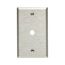 Telephone & Coaxial Wallplate, Stainless Steel, 0.375" Hole Cutout, Stainless Steel, Single-Gang, 93696-BOX