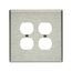 Duplex Receptacle Wallplate, Stainless Steel, Duplex Receptacle Cutout, Stainless Steel, 2-Gang, 93802-BOX
