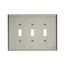 Toggle Wallplate, Stainless Steel, Toggle Cutout, Stainless Steel, 3- Gang, Oversize, Ed Box, 93873-BOX