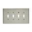 Toggle Wallplate, Stainless Steel, Toggle Cutout, Stainless Steel, 4- Gang, Oversize, Ed Box, 93874-BOX