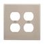 Duplex Receptacle Wallplate, Stainless Steel, Duplex Receptacle Cutout, Stainless Steel, 2-Gang, 93902-BOX