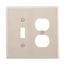 Combo Wallplate, Stainless Steel, Toggle, Duplex Receptacle Cutout, Stainless Steel, 2-Gang, 93932-BOX