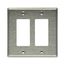 Decorator / Gfci Wallplate, Stainless Steel, Decorator Cutout, Stainless Steel, 2-Gang, 93935-BOX