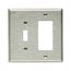 Combination Wallplate, Stainless Steel, Toggle, Decorator Cutout, Stainless Steel, 2-Gang, 93937-BOX