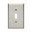 Toggle Wallplate, Stainless Steel, Toggle Cutout, Stainless Steel, Single- Gang, Mid-Size, 93971-BOX