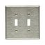 Toggle Wallplate, Stainless Steel, Toggle Cutout, Stainless Steel, 2- Gang, Mid-Size, Ed Box, 93972-BOX