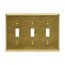 Toggle Wallplate, Brass, Toggle Cutout, Brass, Three- Gang, Standard, 94073