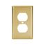 Duplex Receptacle Wallplate, Brass, Duplex Receptacle Cutout, Brass, Single- Gang, Standard, 94101