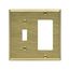Combination Wallplate, Brass, Toggle, Decorator Cutout, Brass, Two- Gang, Standard, 94432