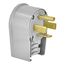 Arrow Hart Angled Plug, #12-4 Awg 60A, Range & Dryer, 125/250V, Gray, 14-60P, 3-Pole, 4-Wire, 9462AN