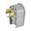 Arrow Hart Angled Plug, #12-4 Awg 60A, Range & Dryer, 125/250V, Gray, 14-60P, 3-Pole, 4-Wire, 9462AN