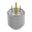 Arrow Hart Auto Grip Plug, #12-4 Awg 60A, Range & Dryer, 125/250V, Gray, 14-60P, 3-Pole, 4-Wire, 9462N