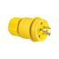 Arrow Hart Watertight Locking Plug, #18-10 Awg 20A, 125/250V, Black, 3-Pole, 3-Wire, 9965PWBK