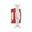 Arrow Hart Toggle Switch, #14-10 Awg, 20A, 120/277V, Back & Side, Screw, Ivory, 3-Way, Phenolic, AH1223LTV