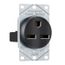 Receptacle Single Flush 30A 250V 2P3W Str, Black, AH1234BK-BOX