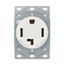 Receptacle Single Flush 30A 125/250V 3P4W Str, White, AH1257W-F