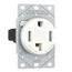 Receptacle Single Flush 30A 125/250V 3P4W Str, White, AH1257W-F