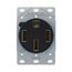 Receptacle 50A 125/250V 3P4W W/O Mounting Screws, Black, AH1258BK-NSC