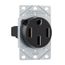 Receptacle 50A 125/250V 3P4W W/O Mounting Screws, Black, AH1258BK-NSC