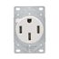 Power Device Receptacle Sgl Flush 50A 125/250 V 3P4W Str Wh, AH1258W-F