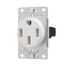 Power Device Receptacle Sgl Flush 50A 125/250 V 3P4W Str Wh, AH1258W-F
