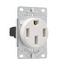 Power Device Receptacle Sgl Flush 50A 125/250 V 3P4W Str Wh, AH1258W-F