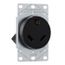 Receptacle 30A 125V 2P3W W/O Mounting Screws, Black, AH1263BK-NSC