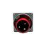 Arrow Hart Pin & Sleeve Inlet, #4 -1/0 Awg #12-#16 Awg 100A, 480V, Red, 2-Pole 3-Wire, Male, AH3100B7W